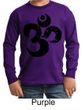 Kids Yoga Shirt Black Distressed OM Long Sleeve Tee T-Shirt