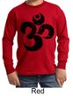 Kids Yoga Shirt Black Distressed OM Long Sleeve Tee T-Shirt