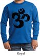 Kids Yoga Shirt Black Distressed OM Long Sleeve Tee T-Shirt