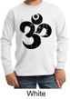 Kids Yoga Shirt Black Distressed OM Long Sleeve Tee T-Shirt