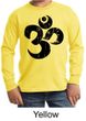 Kids Yoga Shirt Black Distressed OM Long Sleeve Tee T-Shirt