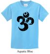 Kids Yoga Shirt Black Distressed OM Tee T-Shirt