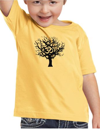 Kids Yoga Shirt Black Tree of Life Toddler Tee Shirt