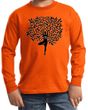 Kids Yoga Shirt Black Tree Pose Long Sleeve Tee
