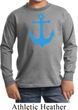 Kids Yoga Shirt Blue Anchor Long Sleeve Tee T-Shirt