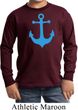 Kids Yoga Shirt Blue Anchor Long Sleeve Tee T-Shirt