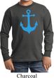 Kids Yoga Shirt Blue Anchor Long Sleeve Tee T-Shirt