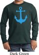 Kids Yoga Shirt Blue Anchor Long Sleeve Tee T-Shirt