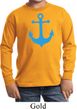 Kids Yoga Shirt Blue Anchor Long Sleeve Tee T-Shirt