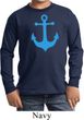 Kids Yoga Shirt Blue Anchor Long Sleeve Tee T-Shirt