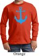 Kids Yoga Shirt Blue Anchor Long Sleeve Tee T-Shirt