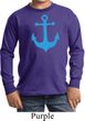 Kids Yoga Shirt Blue Anchor Long Sleeve Tee T-Shirt
