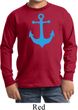 Kids Yoga Shirt Blue Anchor Long Sleeve Tee T-Shirt