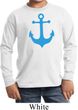 Kids Yoga Shirt Blue Anchor Long Sleeve Tee T-Shirt