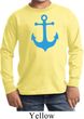 Kids Yoga Shirt Blue Anchor Long Sleeve Tee T-Shirt