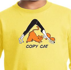 Kids Yoga Shirt Copy Cat Long Sleeve Tee T-Shirt