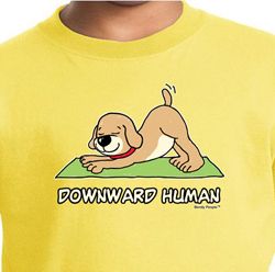 Kids Yoga Shirt Downward Human Long Sleeve Tee T-Shirt