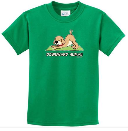 Kids Yoga Shirt Downward Human Tee T-Shirt