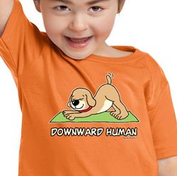 Kids Yoga Shirt Downward Human Toddler Tee T-Shirt