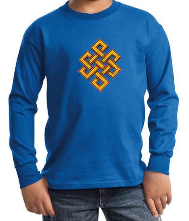 Kids Yoga Shirt Endless Knot Long Sleeve Tee T-Shirt