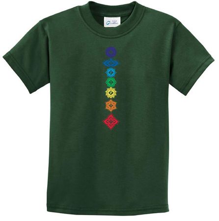 Kids Yoga Shirt Floral Chakras Tee T-Shirt