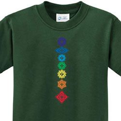 Kids Yoga Shirt Floral Chakras Tee T-Shirt