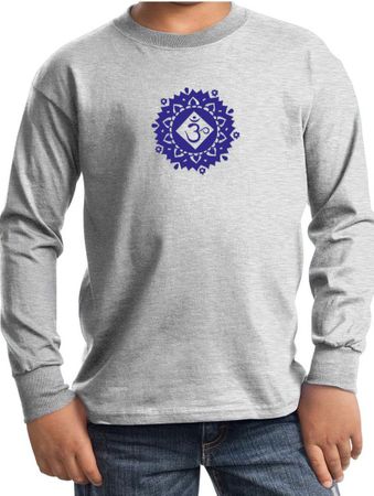 Kids Yoga Shirt Floral Sahasrara Long Sleeve Tee T-Shirt
