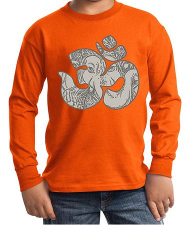 Kids Yoga Shirt Ganesha OM Long Sleeve Tee T-Shirt