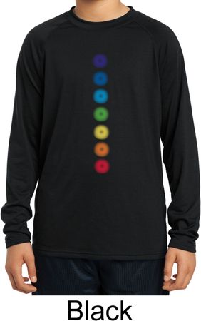 Kids Yoga Shirt Glowing Chakras Dry Wicking Long Sleeve Tee T-Shirt
