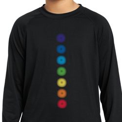 Kids Yoga Shirt Glowing Chakras Dry Wicking Long Sleeve Tee T-Shirt