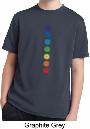 Kids Yoga Shirt Glowing Chakras Moisture Wicking Tee T-Shirt