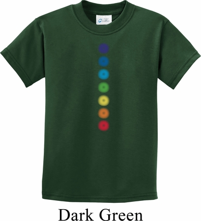 Kids Yoga Shirt Glowing Chakras Tee T-Shirt