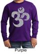 Kids Yoga Shirt Grey Distressed OM Long Sleeve Tee T-Shirt