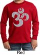 Kids Yoga Shirt Grey Distressed OM Long Sleeve Tee T-Shirt