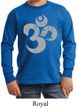 Kids Yoga Shirt Grey Distressed OM Long Sleeve Tee T-Shirt
