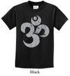 Kids Yoga Shirt Grey Distressed OM Tee T-Shirt