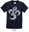 Kids Yoga Shirt Grey Distressed OM Tee T-Shirt