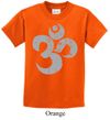Kids Yoga Shirt Grey Distressed OM Tee T-Shirt