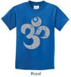 Kids Yoga Shirt Grey Distressed OM Tee T-Shirt