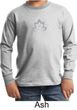 Kids Yoga Shirt Grey Namaste Lotus Long Sleeve Tee T-Shirt