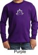 Kids Yoga Shirt Grey Namaste Lotus Long Sleeve Tee T-Shirt