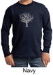 Kids Yoga Shirt Grey Tree of Life Youth Long Sleeve Shirt