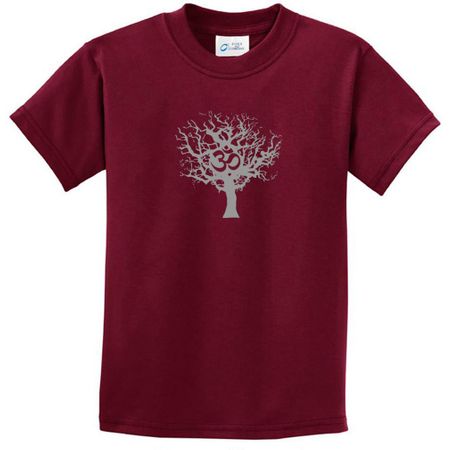 Kids Yoga Shirt Grey Tree of Life Youth Tee T-shirt