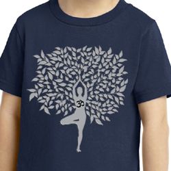 Kids Yoga Shirt Grey Tree Pose Toddler Tee T-Shirt