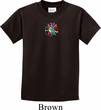 Kids Yoga Shirt Hippie Sun Patch Middle Print Tee T-Shirt