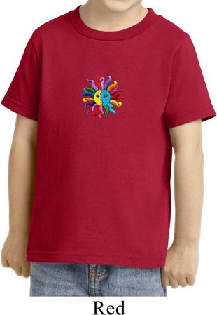 Kids Yoga Shirt Hippie Sun Patch Middle Print Toddler Tee T-Shirt