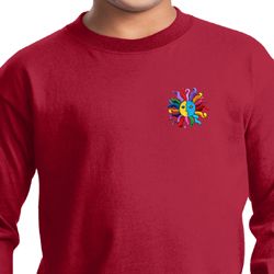 Kids Yoga Shirt Hippie Sun Patch Pocket Print Long Sleeve Tee T-Shirt Kids Yoga Shirt Hippie Sun Patch Pocket Print Long Sleeve Tee T-Shirt