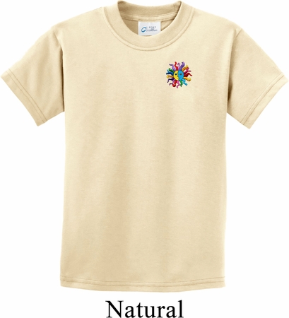Kids Yoga Shirt Hippie Sun Patch Pocket Print Tee T-Shirt
