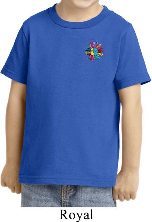 Kids Yoga Shirt Hippie Sun Patch Pocket Print Toddler Tee T-Shirt