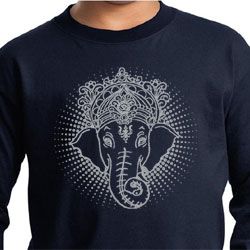 Kids Yoga Shirt Iconic Ganesha Long Sleeve Tee T-Shirt